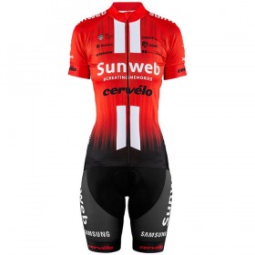 Cykeltrøje + Bib Cykelshorts 2019 Team Sunweb Dame N001